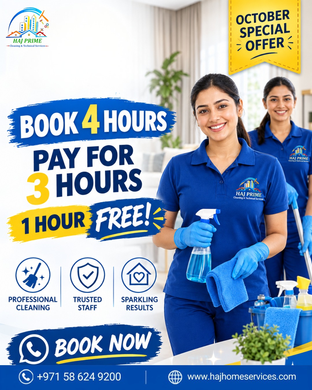 October special offer: book 4 hours, pay for 3 hours