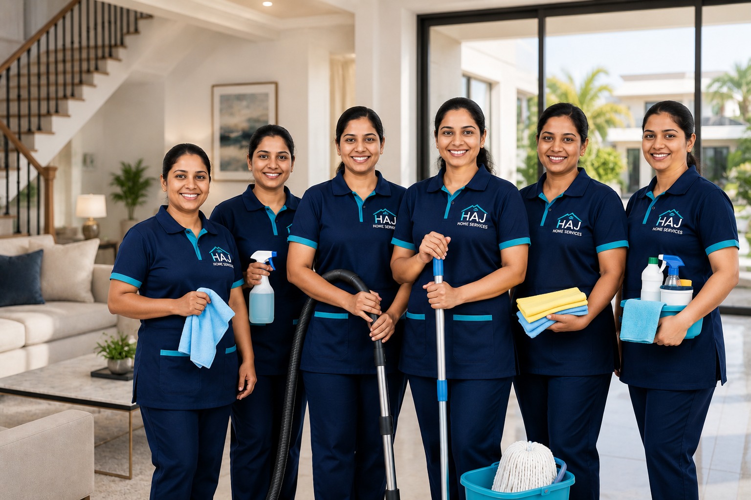HAJ Prime female cleaning professional at work