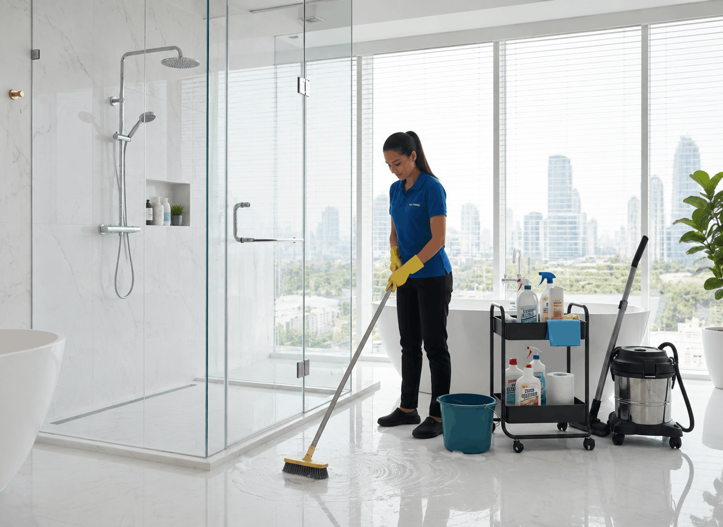 Balcony Cleaning in Dubai by HAJ Prime female staff