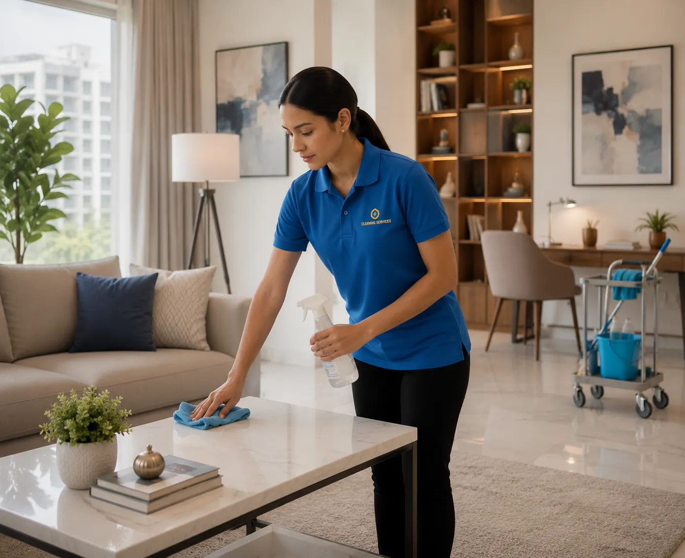 Home Cleaning in Dubai — HAJ Prime professional female cleaning staff