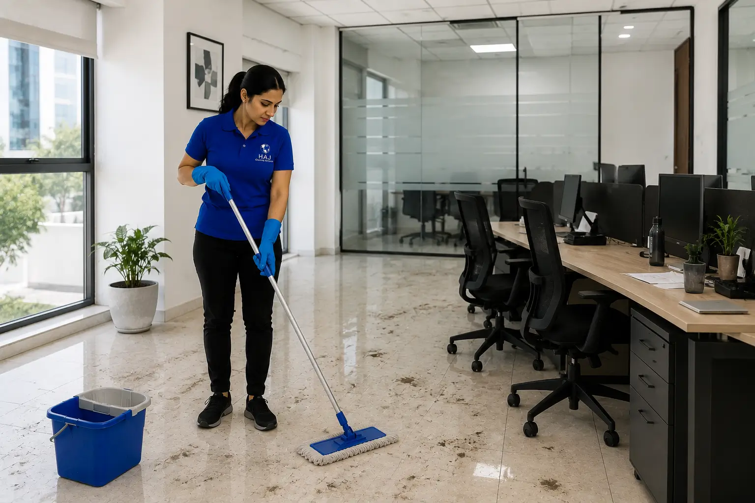 Dusty living room in Dubai before HAJ Prime cleaning
