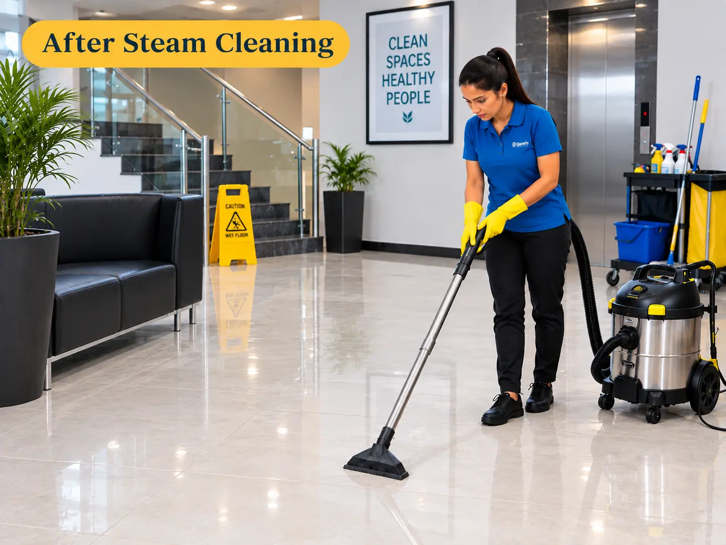 After steam cleaning