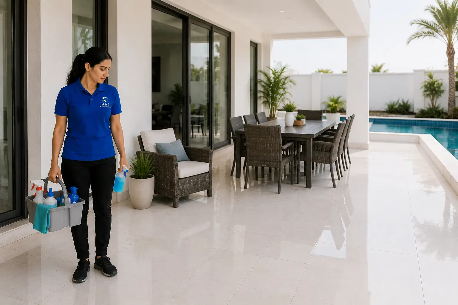 The same living room after professional cleaning by HAJ Prime