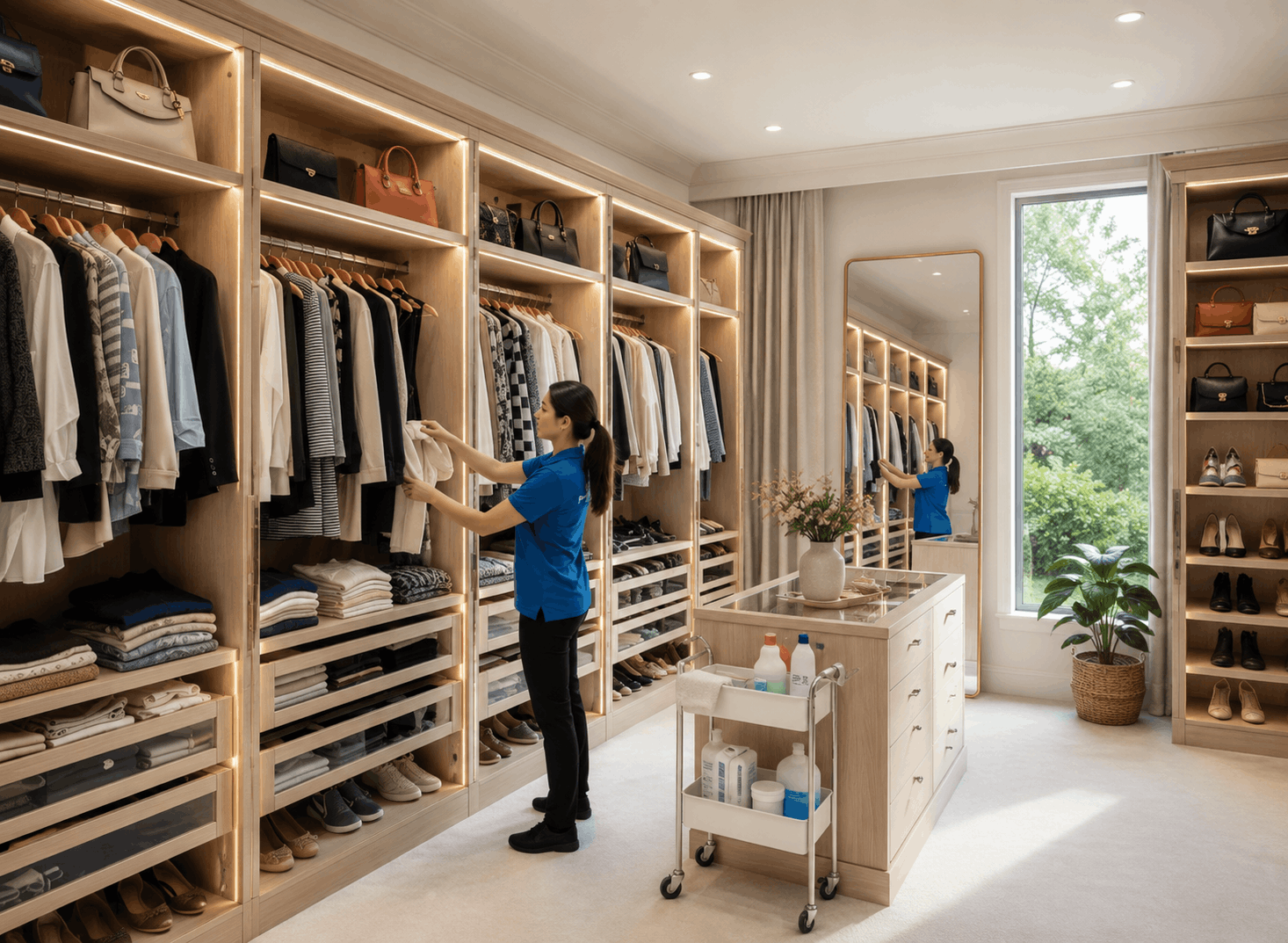Wardrobe Organizing in Dubai by HAJ Prime female staff